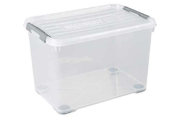 Handy Plus opbergbox 65 l op wieltjes 60 x 40 x 39 cm transparant