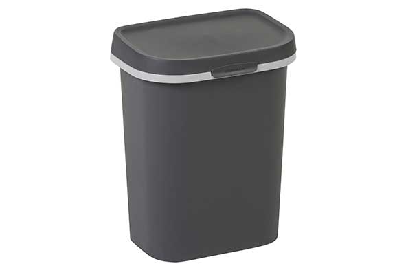 Mistral afvalemmer plat deksel 10 l antraciet 25,6 x 19 x 31,8 cm