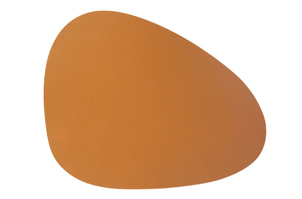Placemat lederlook camel 30,5 x 39 cm ovaal organisch