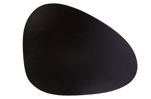 Placemat lederlook zwart 30,5 x 39 cm ovaal organisch