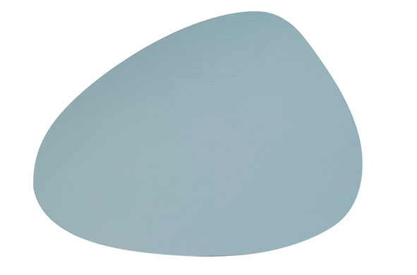 Placemat leer lichtblauw eivormig 41 x 30 cm