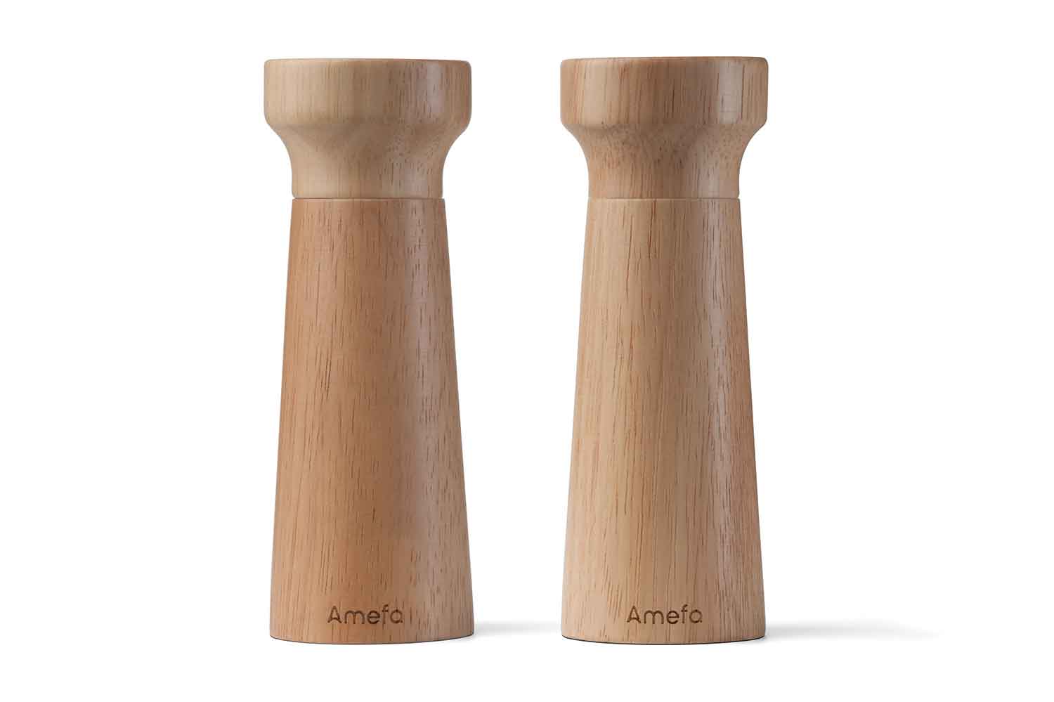 Moderne Pfeffer-Salzmühle Holz 13x7x17 cm 2er-Set
