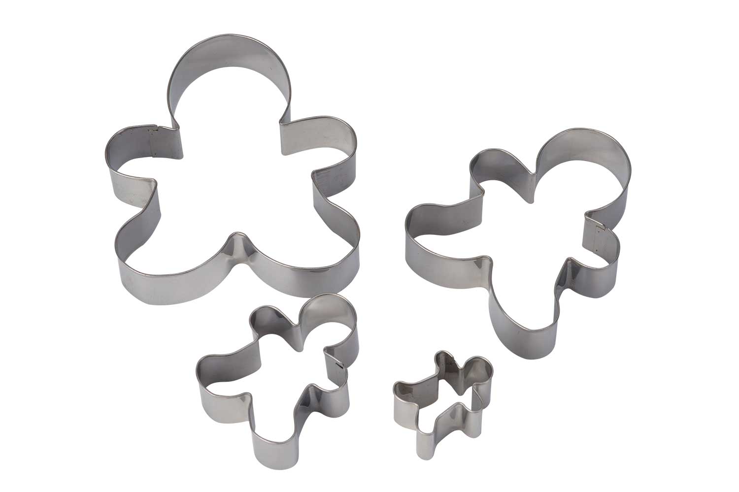 Découpoir bonhomme en pain d'épices lot de 4 L3,7-10,8 cm H2,5 cm