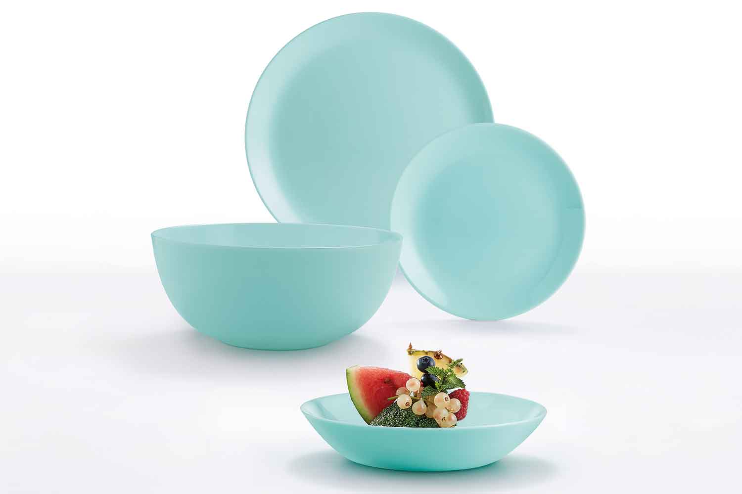 Diwali servies set van 19 delen turquoise