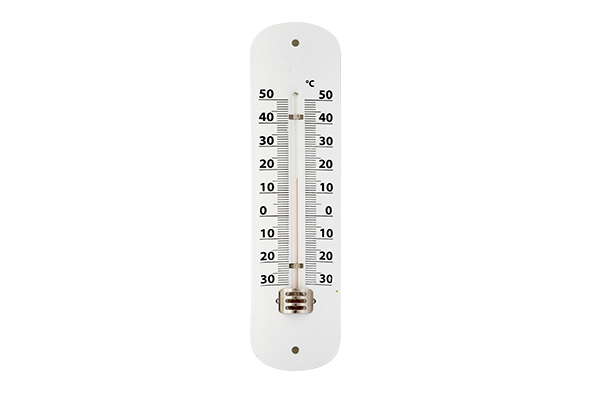Thermometer Metall 4,8 x H 19,4 cm weiß