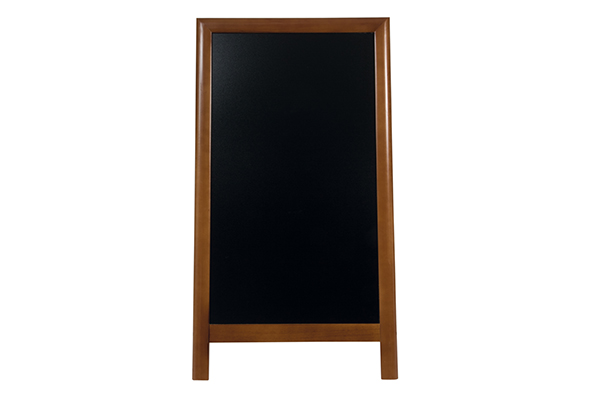 Deluxe stoepkrijtbord Zwart-Bruin rubberwood gelakt 70,5 x 57 x 125 cm
