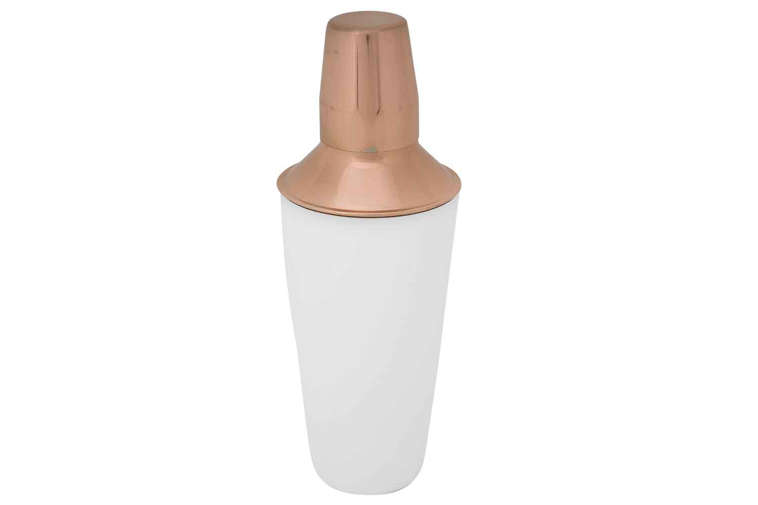 White-Copper shaker 750 ml Ø 9,5 x 26 cm wit buiten koper binnen
