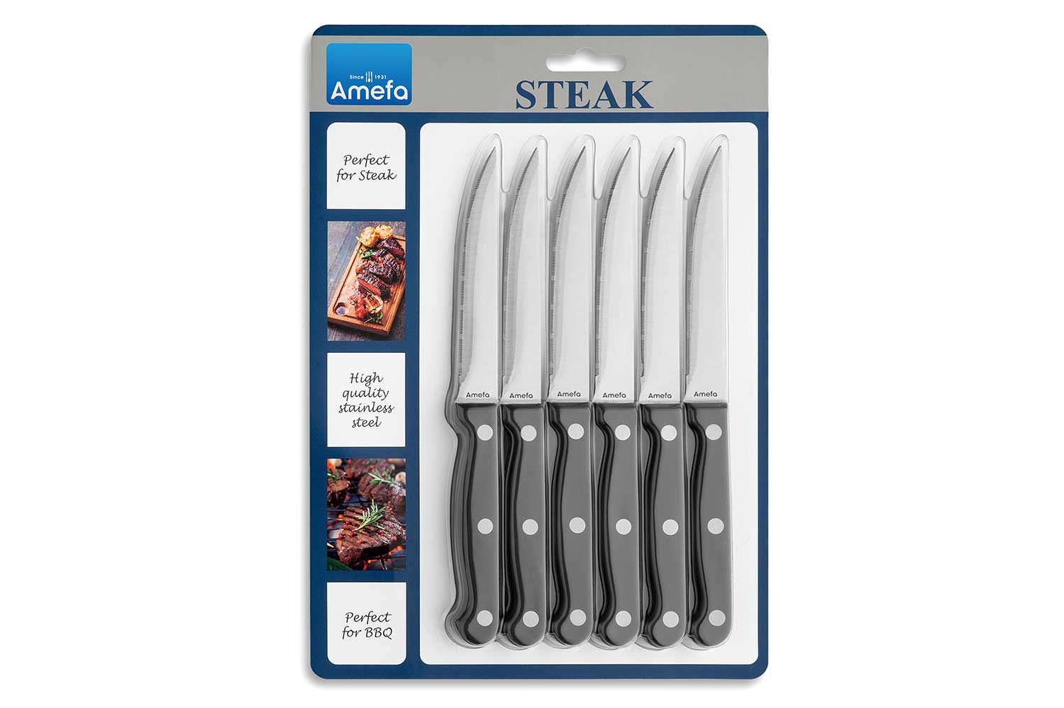 Steak steakmes set van 6 roestvrij staal