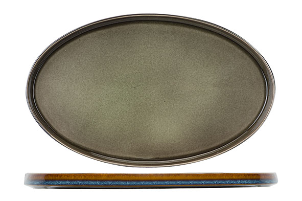 Quintana Green dinner plate 35.5 x 23.5 cm oval