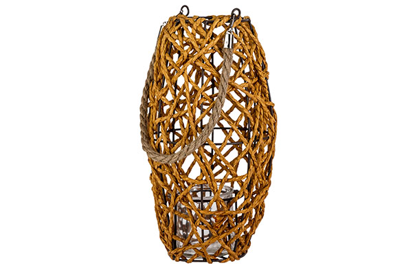Laterne Rope orange 17 x 17 x 30 cm rund