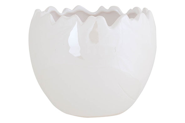 Ei carved crème 11 x 11 x H9 cm keramiek