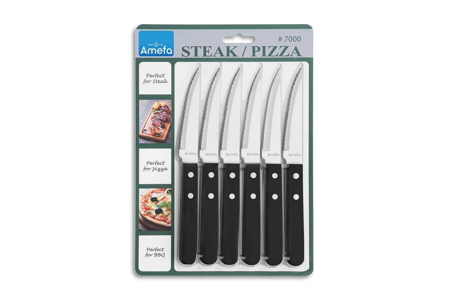 Steakmessen zwart, set van 6, 27 x 18,5 x 1 cm