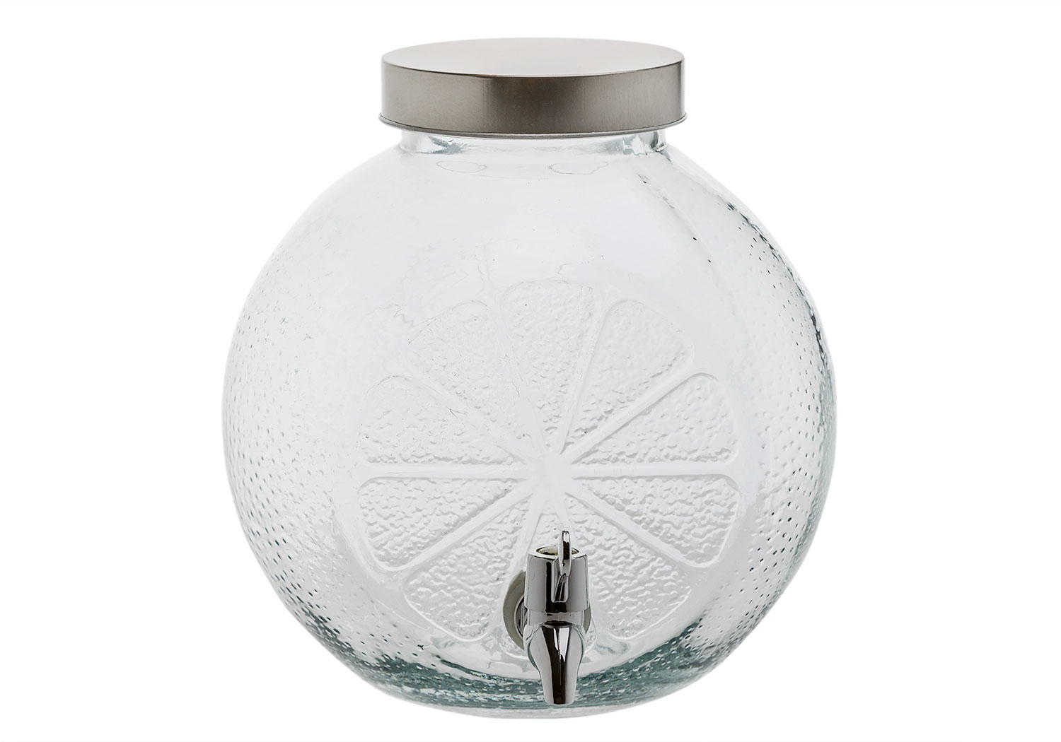 Sapdispenser sinaasappelvorm, glas, 4 l