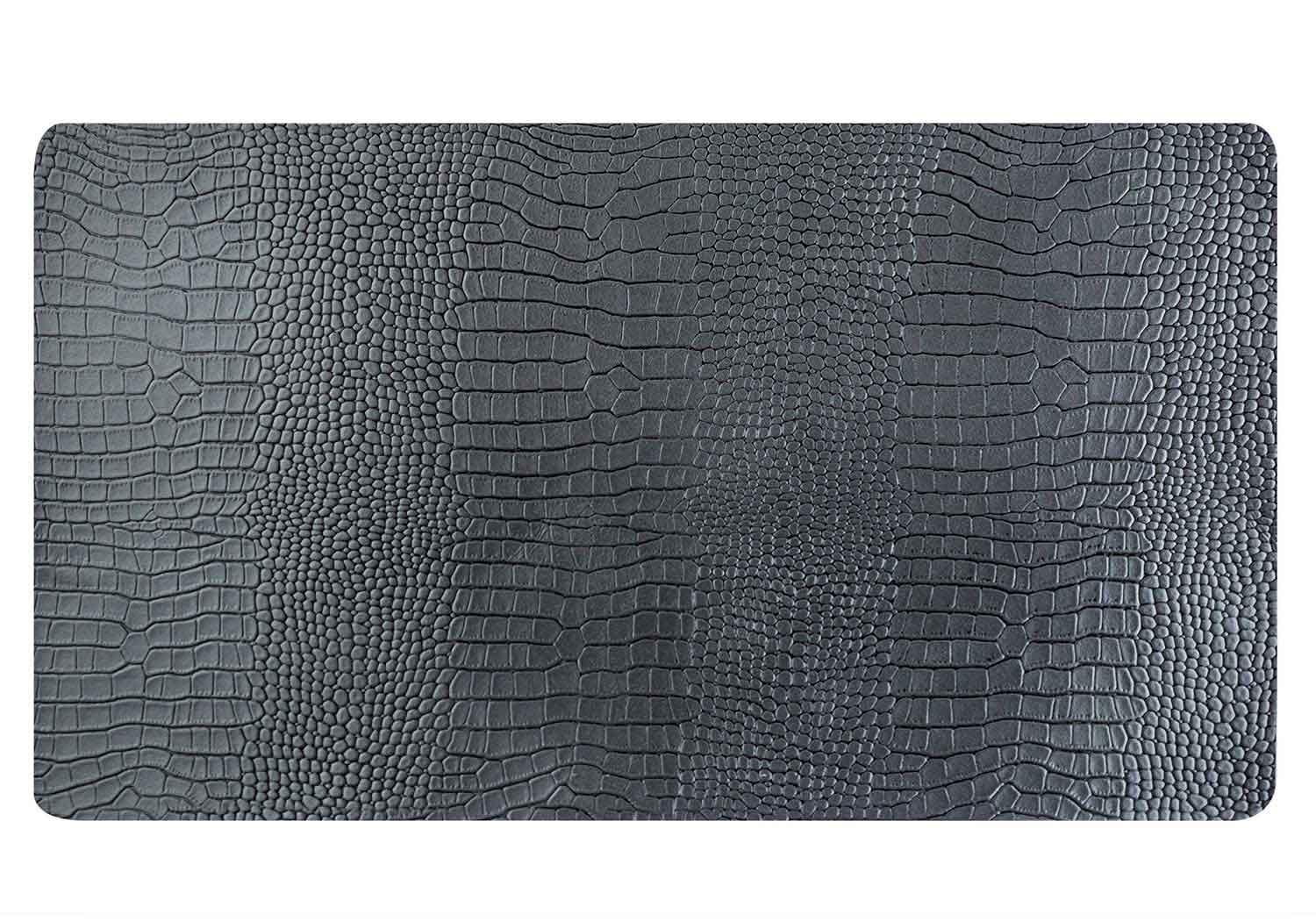 Placemat leer zwart rechthoek croco look 43 x 30 cm