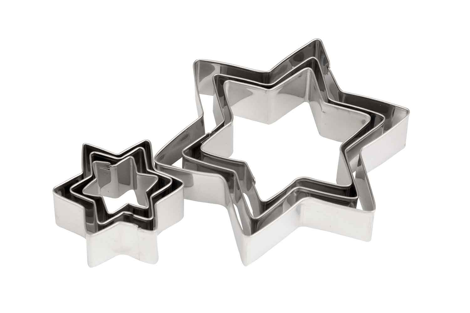 Uitsteekvorm set van 6 ster 2.9-9 cm H 2 cm