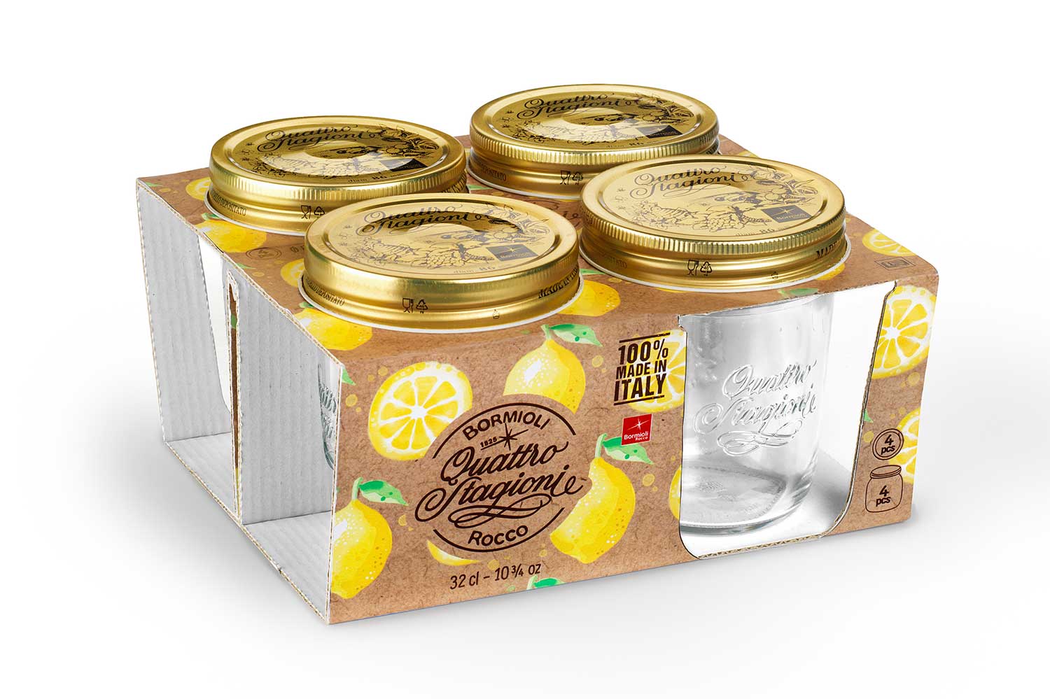 Quattro Stagioni Einmachglas 32 cl 4er-Set