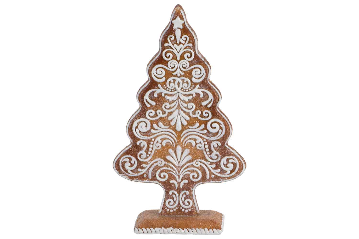 Kerstboom Cookie Lace caramel 15,8 x 6,2 x H 26,6 cm resin