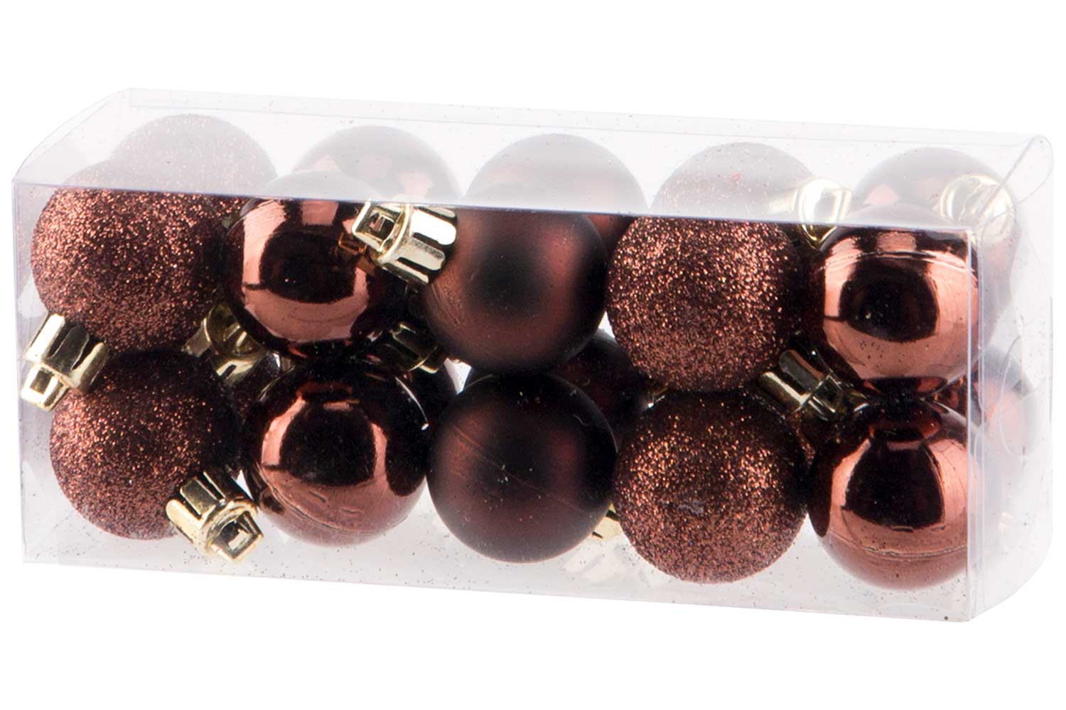 Kerstbal, set van 20, mix chocolade, Ø 3 cm, kunststof
