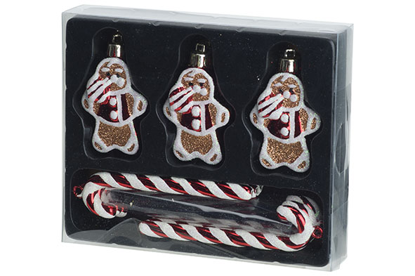 Cookies 9er-Set Hänger Mix Rot Kunststoff