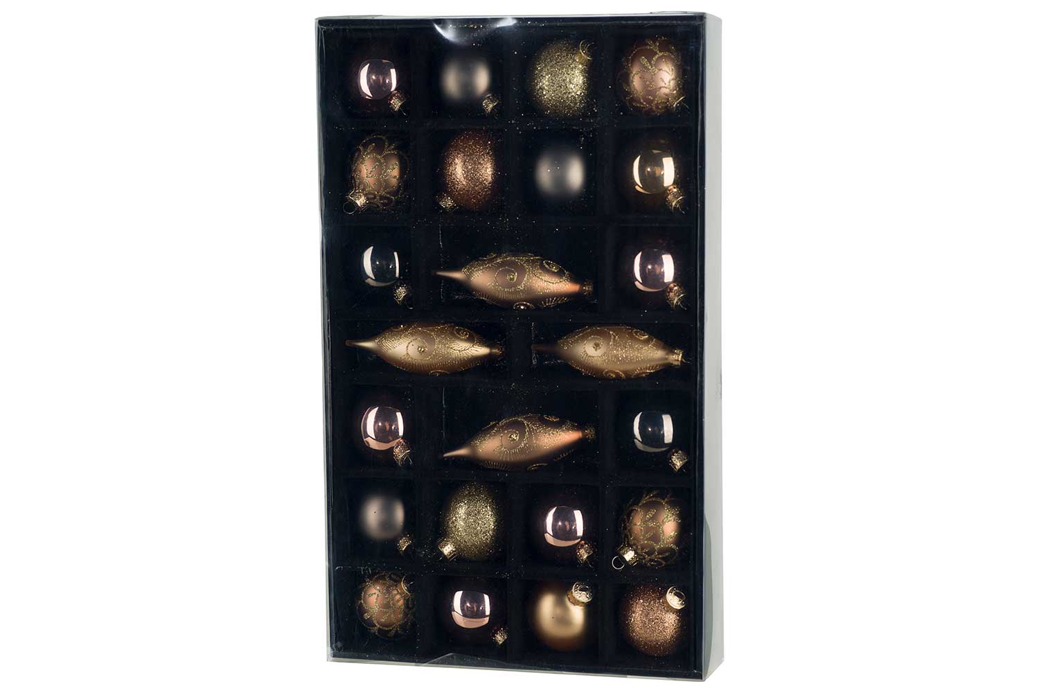 Weihnachtskugel Nid Mix braun gold Glas