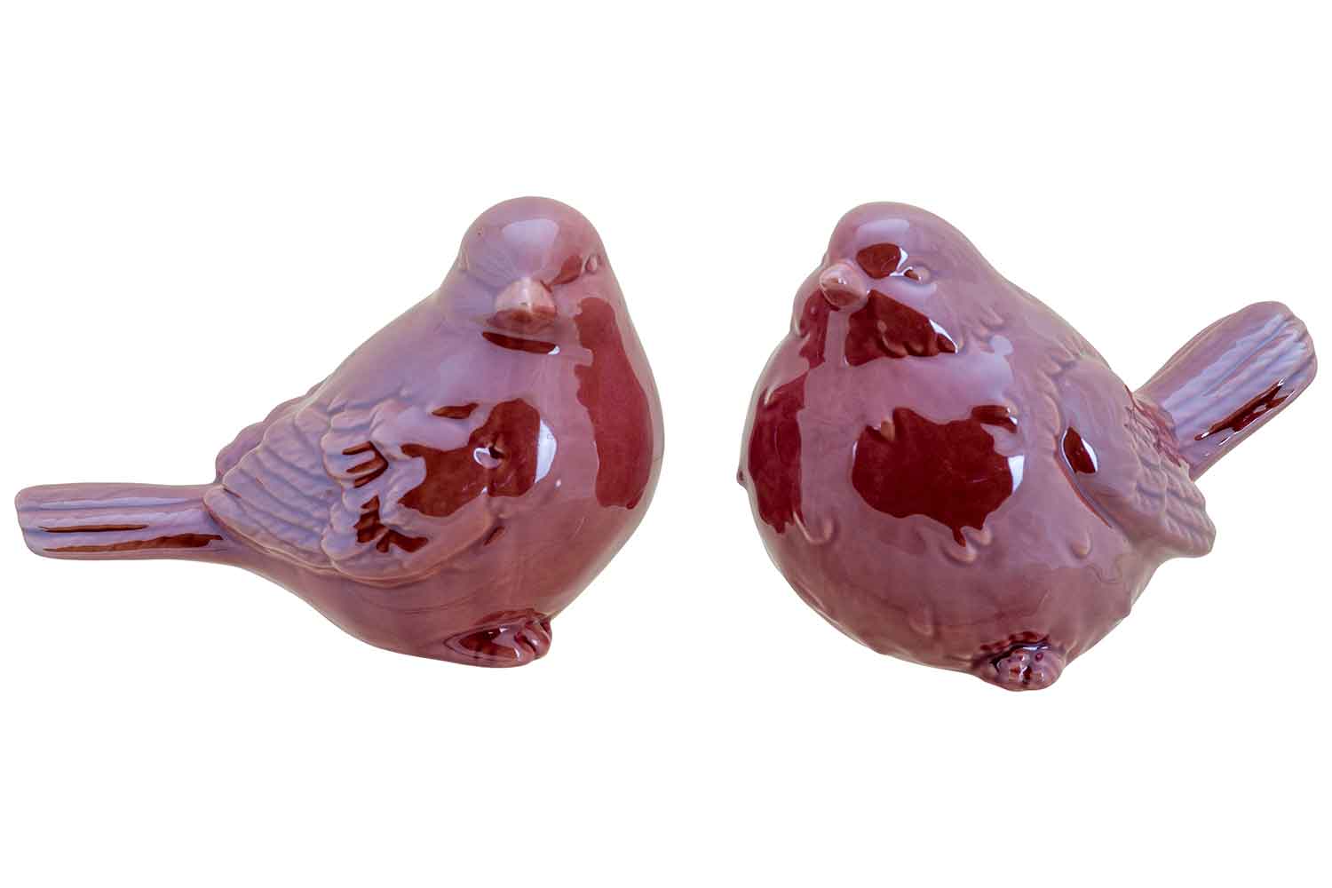 Vogel Ass2 donkerrood 10 x 6,8 x 7,4 cm keramiek