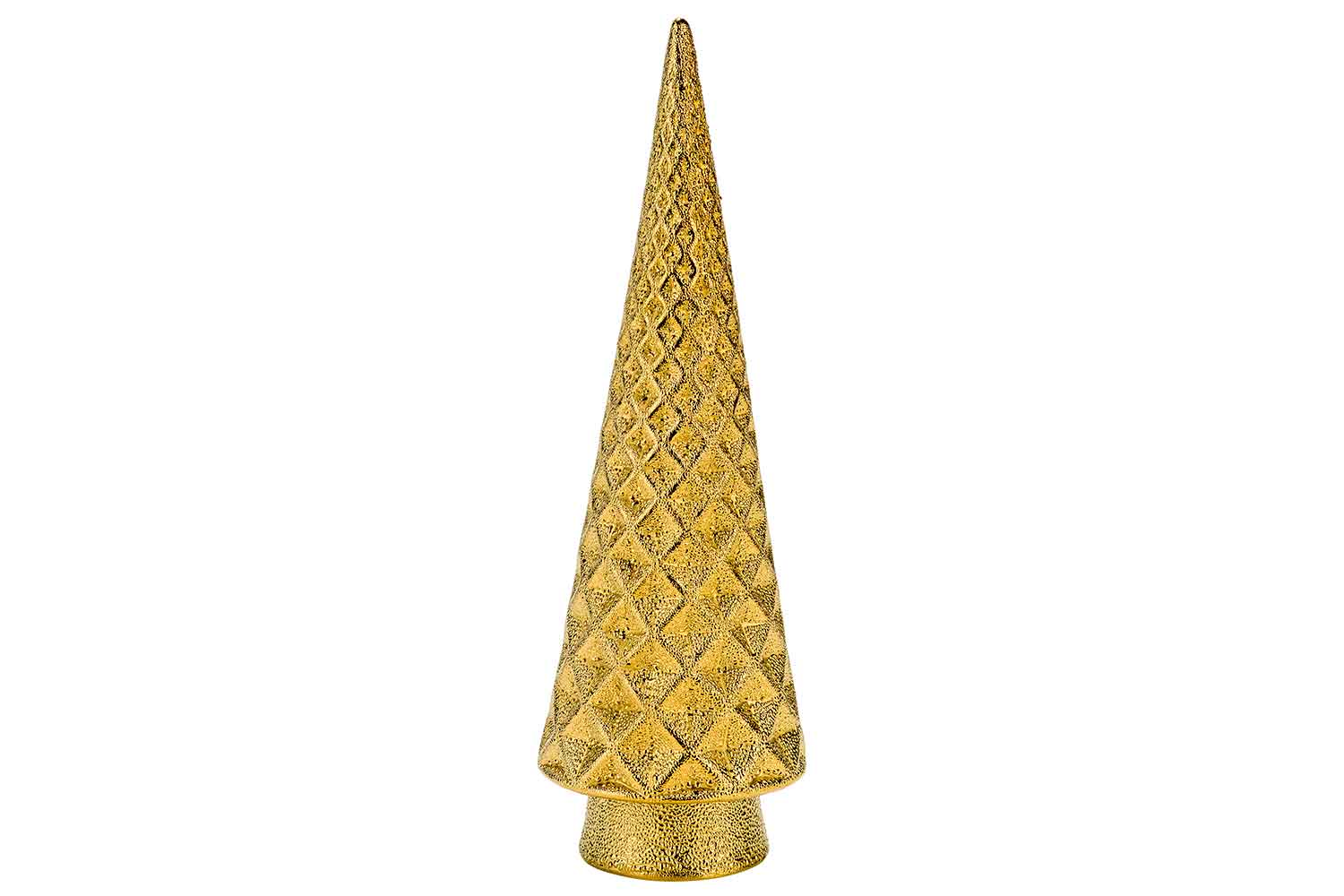 Kerstboom Diamond Pattern mat goud keramiek 9 x 9 x 28,5 cm