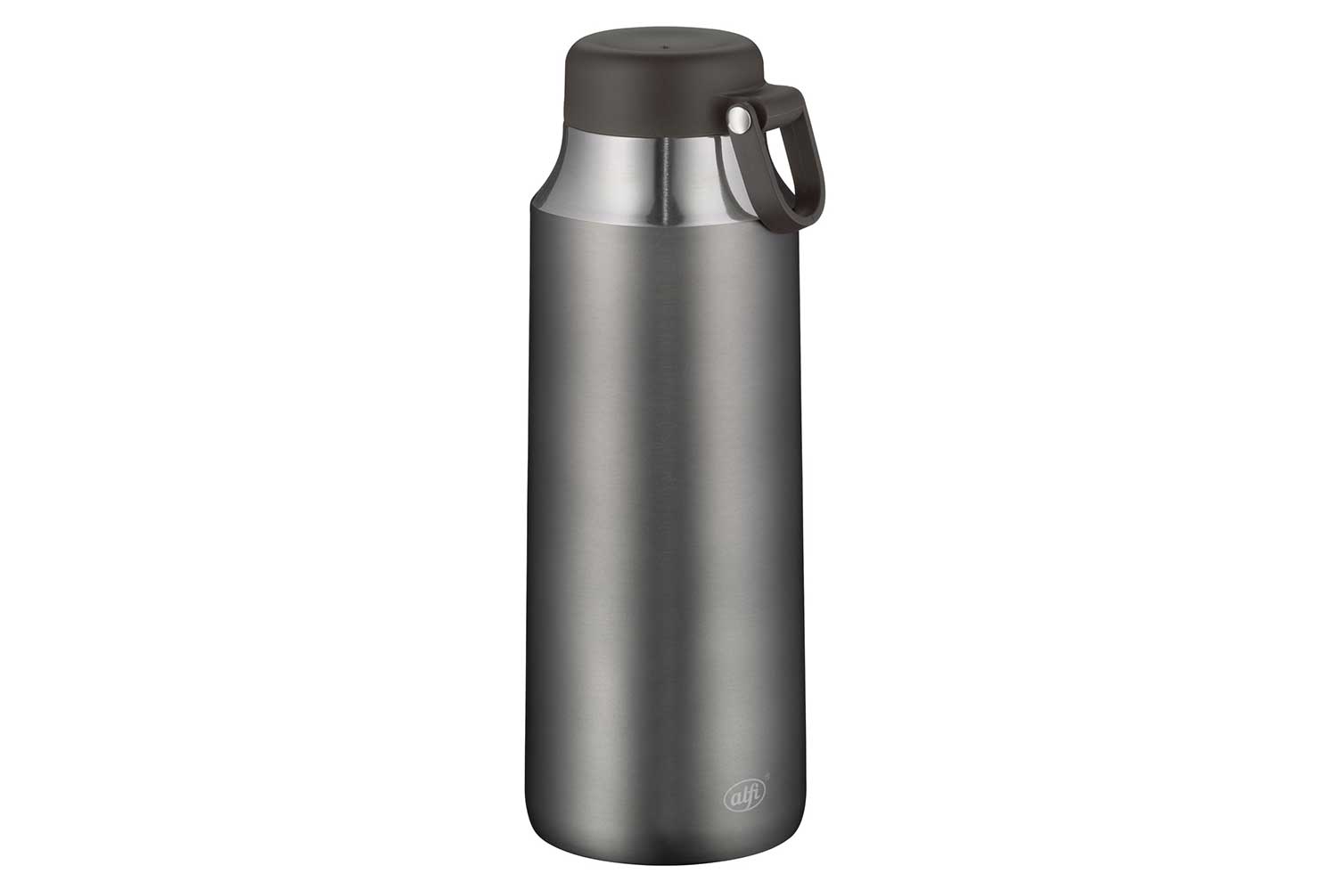 City Tee-Isolierflasche, 900 ml, grau mit Trageschlaufe, Edelstahl