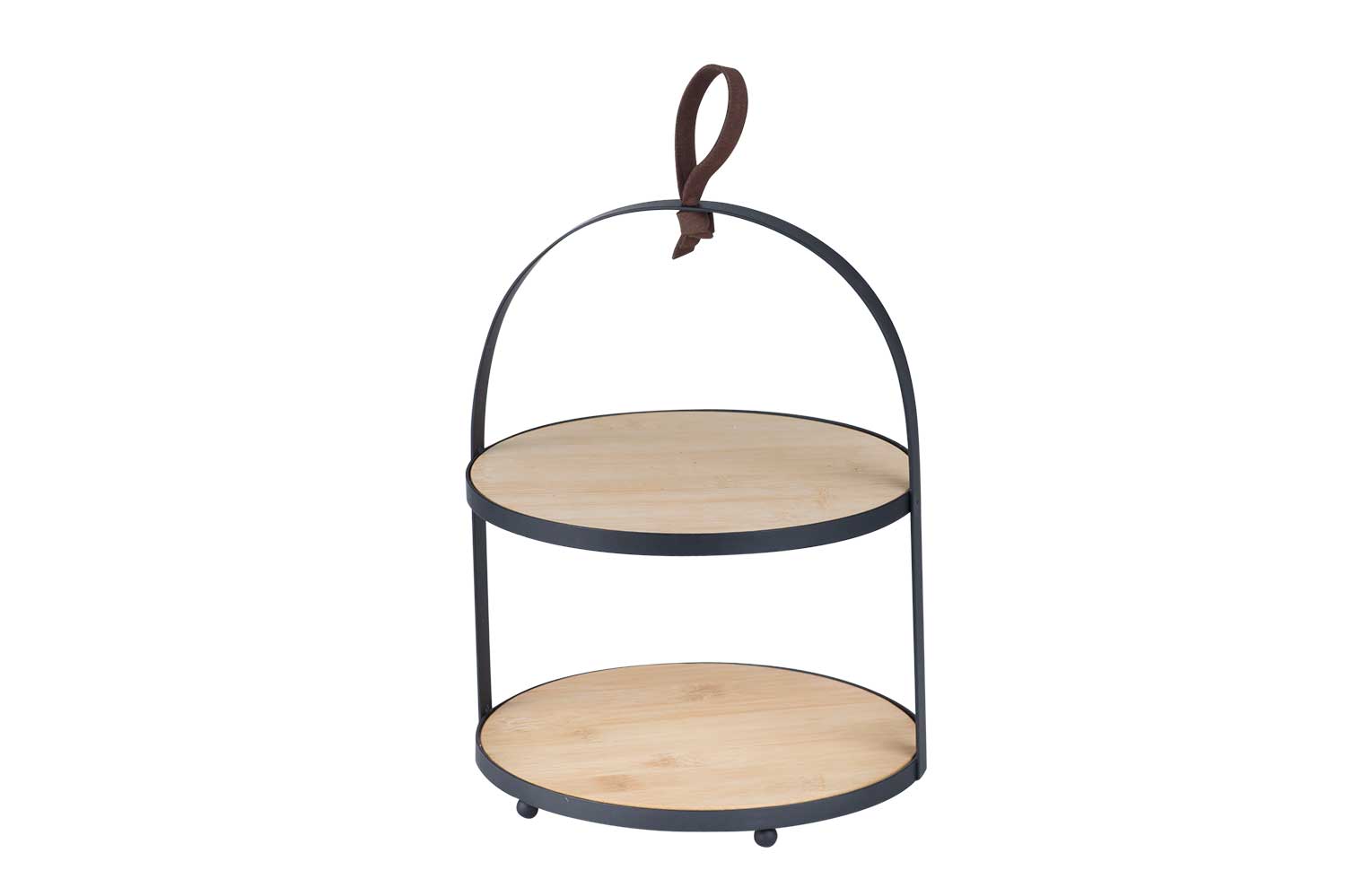 Plate tower bamboo with metal holder D20.5 x H26 cm