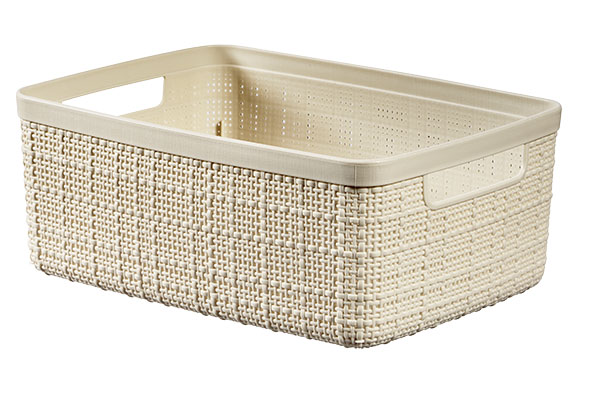 Jute storage box rectangular white 5 l 26.5 x 20 x 10.5 cm