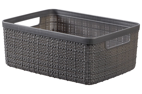 Jute opbergbox donkerblauw small 5 l, 26,5 x 20 x 10,5 cm