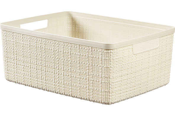 Jute storage box white medium 12 l, 36.2 x 28.2 x 14.5 cm