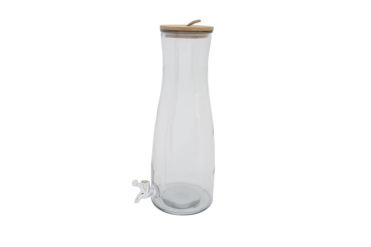 Sapdispenser glas met houten deksel 42 cm
