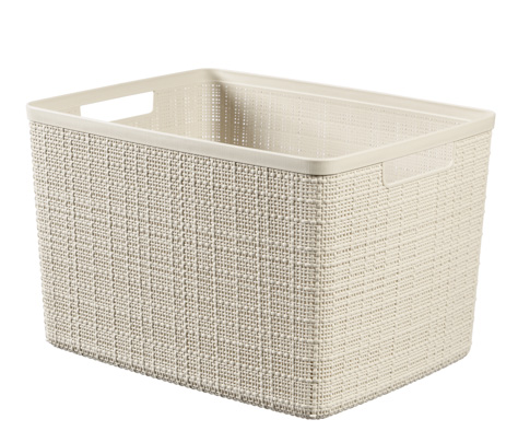 Jute storage box off white large 20 l 36.2 x 28.2 x H 23 cm