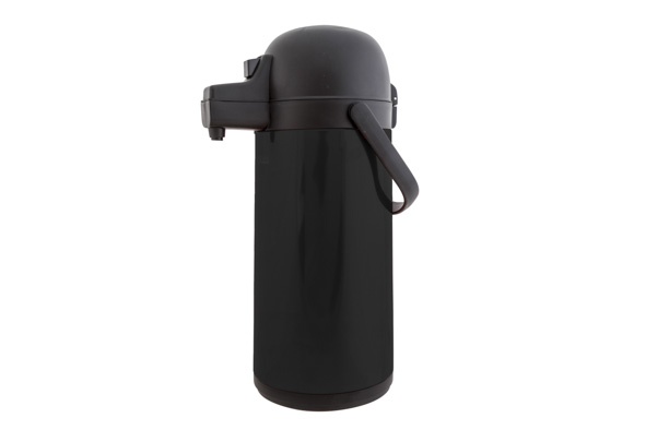 Pumpkanne, schwarz, 1,9 l, mit Druckknopf, Stahl und Glas