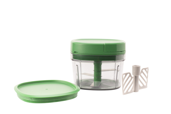 Fresco multihakker groen 0,6 l D 11,5 x 9,5 cm met klopper en deksel