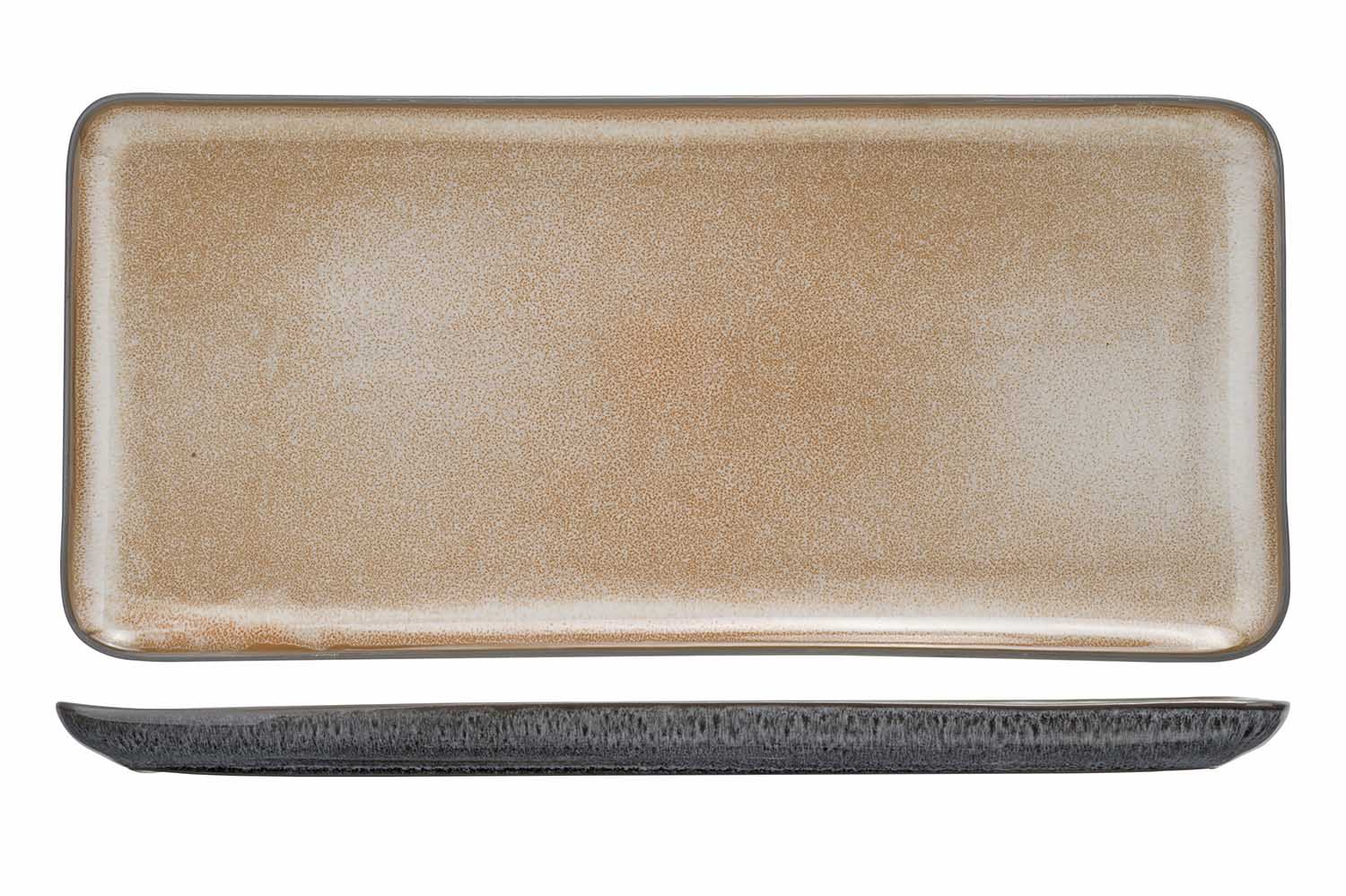 Lerida Desert brown rectangular plate 32 x 15 cm
