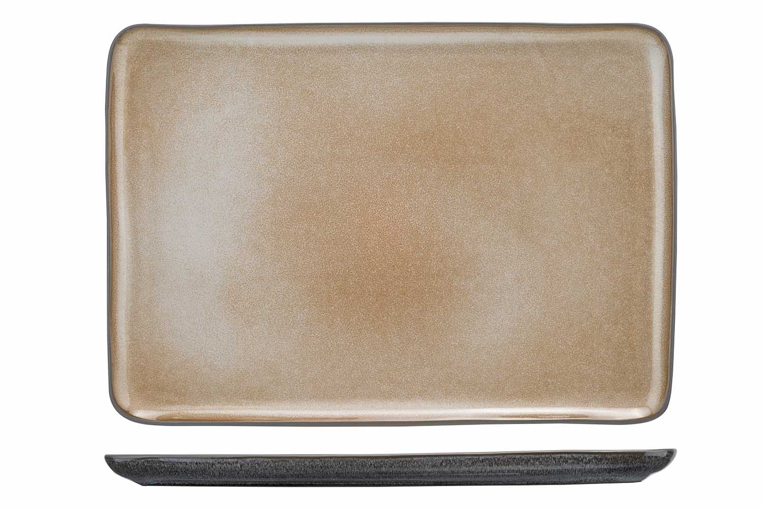 Lerida Desert plate porcelain brown rectangular 34.5 x 24 cm