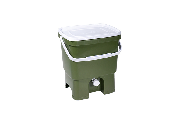 Bokashi Organico Eco Afvalbak Compost Olijfgroen 34,5 x 28,7 x 40,5 cm
