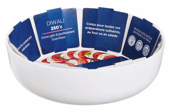 Diwali ronde schotel van opaal wit Ø 26 cm