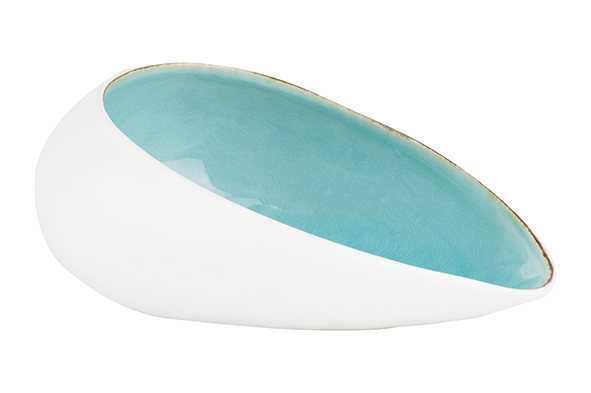 Laguna Azzurro schaal, dropvorm, blauw, 21,5 x 15 x 8,5 cm