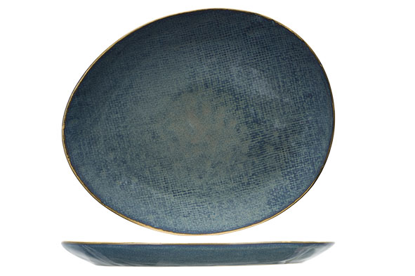 Aicha Blue dessertbord ovaal blauw 19,5 x 16,5 cm