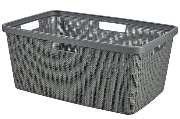 Jute wasmand donkergrijs 46 l, 59,4 x 39,4 x 25 cm