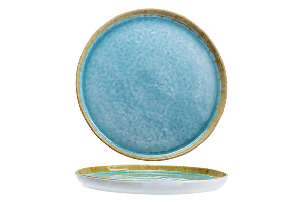 Laguna Azzurro Unbreakable dessertbord, Ø 21 cm, melamine, wit-blauw