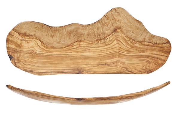 Fruitschaal plat L 30-35 cm olijfhout