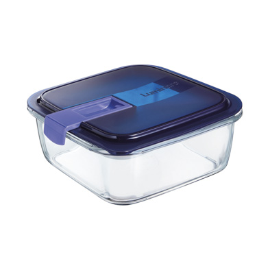 Easy Box vierkante box 1,22 l blauw deksel 18 x 18 x 7,5 cm
