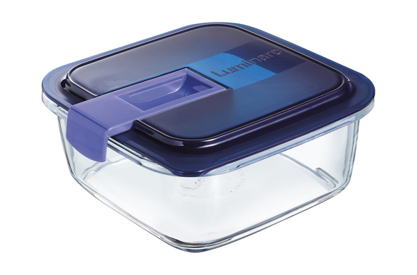 Easy Box vierkante box 0,76 l blauw deksel 15 x 15 x 7,5 cm