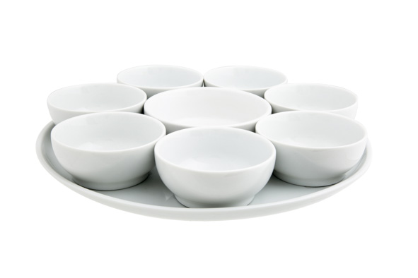 Aperoset Wit Set van 9 D31 x H4,2 cm Porselein