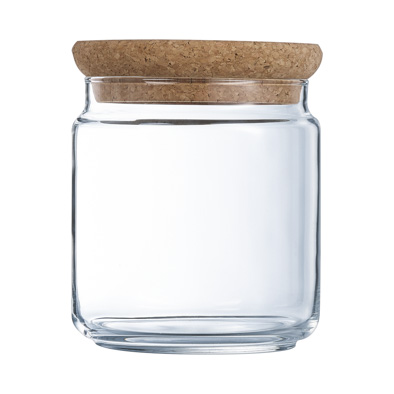 Durable glazen voorraadpot met kurk deksel 0,75 l