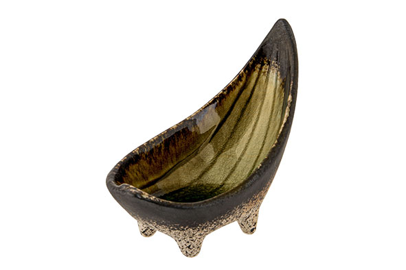 Fervido Yellow Aperoschaaltje Gondelvorm 12 x 6,5 cm H9,7 cm op 4 Voetjes