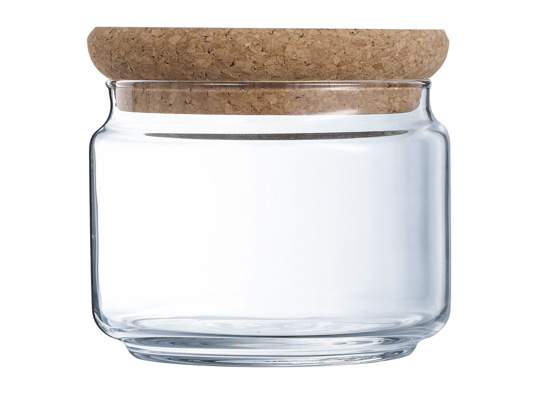 Durable voorraadpot met kurk deksel, 0,5 l, glas